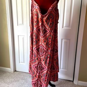 Ellos hankercheif hem spaghetti strap v-neck dress